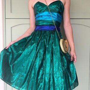 1980's shimmery green prom dress